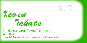 kevin takats business card